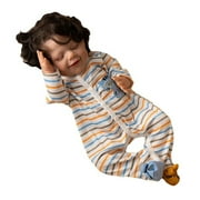 Vinyl Reborn Doll - 18 Inch Poseable Figure with Soft Body for 3+ Years, Movable Limbs Realistic Collectible with Fashion Outfit