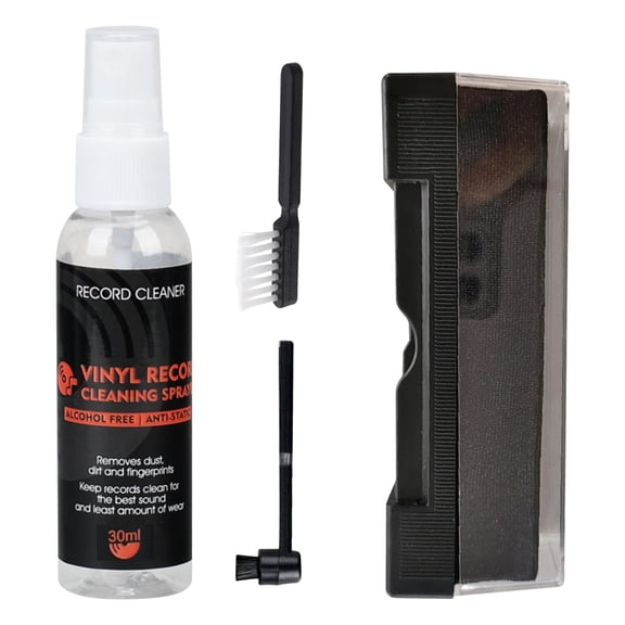 Vinyl Record Cleaner Kit Anti Static Lp Cleaning Solution With Brushes And Storage Case 30Ml