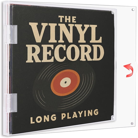 Vinyl Record Display Frame And Storage Box,Acrylic Record Holder Wall Mount For 12x12 Inch Lp Album,Vinyl Display Frame And Organizer