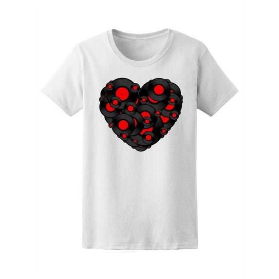 Vinyl Record Heart T-Shirt Women -Image by Shutterstock, Female XX-Large