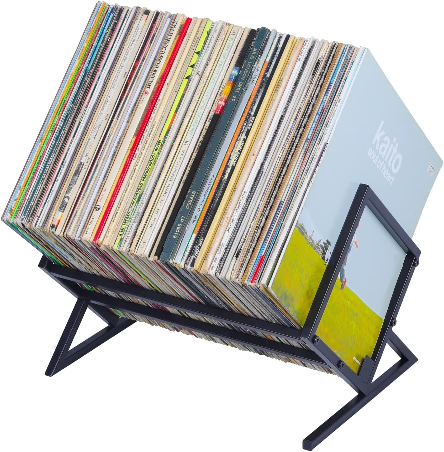  R RUIMEI Vinyl Record Holder, Vinyl Record Storage, Stackable  Up to 210 Albums, Reinforced Baffle Design, Organize Collection and Protect  Records with this Storage Organizer Shelf, Black : Home & Kitchen
