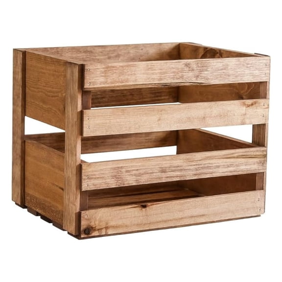 Vinyl Record Holder Wood Crate