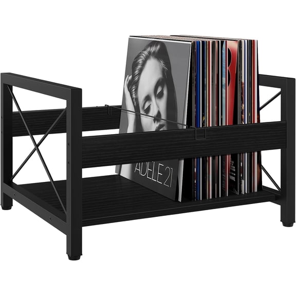 Vinyl Record Holder, Wooden Record Crate Fits 7 -12 Records