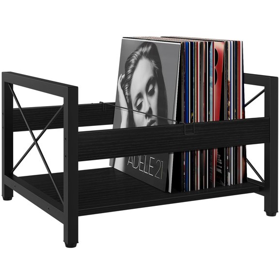 Vinyl Record Holder, Wooden Record Crate Fits 7” -12” Records