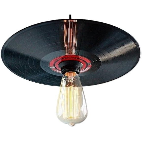 Vinyl Record Pendant Light - Rock N' Roll Decor - Record Player Stand Lighting, Rock and Roll Art, Hanging Light Fixture Vintage Bulb$$Tools & Hardware Other