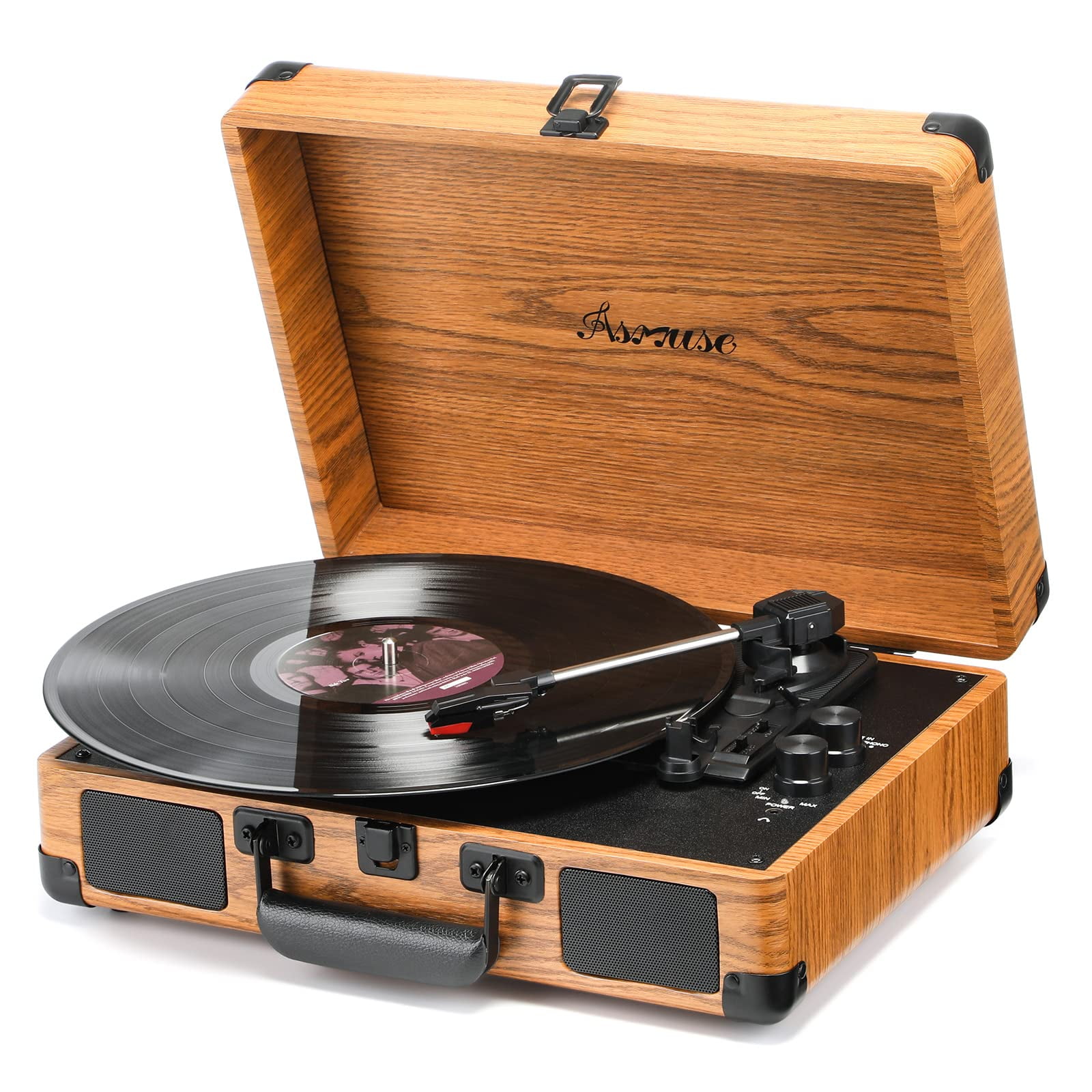 Vinyl Record Player, 3 Speed Turntable Bluetooth Record Player