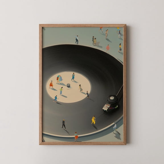 Vinyl Record Player Art Print Retro Turntable With Tiny Dancers Wall Decor UNFRAMED PAPER POSTER, Home Decor, Vintage Gift, Living Room Dercor