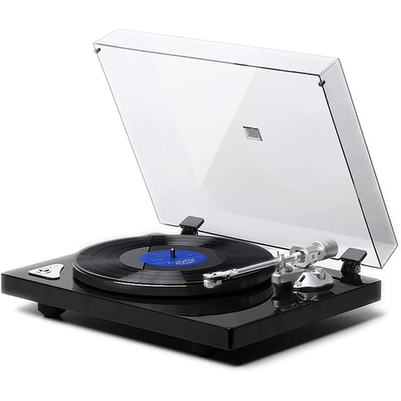 Vinyl Record Player with Bluetooth Connection,Turntable Record Player Bluetooth,Built-in Preamp,Support 33 1/3 &45RPM Speeds,Adjustable Counterweight, AT-3600L,Full Piano Lacquer,(Piano Black)