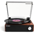 thumbnail image 1 of THINKYA RP-T01 Vinyl Record Player, BluetoothTurntable, Built-in Stereo Speakers, 3-Speed Belt-Drive Record Player with Auto-Stop, RCA Output, Retro Brown Vinyl Player for Beginners & Gift, 1 of 12