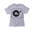 thumbnail image 1 of Vinyl Record Player - Classic Silhouette Boy's Cotton Youth Grey T-Shirt, 1 of 2