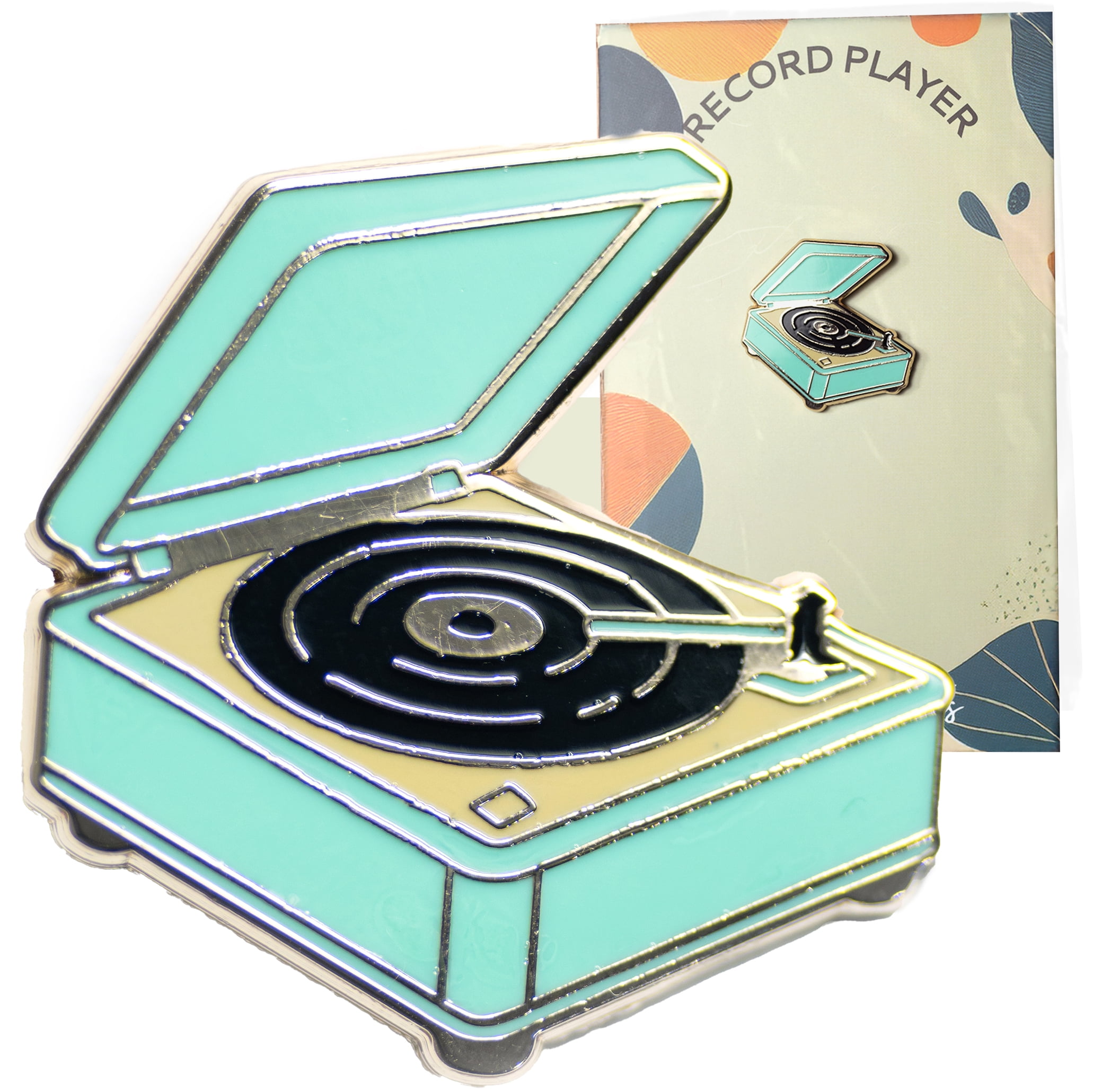Vinyl Record Player Enamel Pin, Vintage-Inspired Turntable Hard Enamel ...