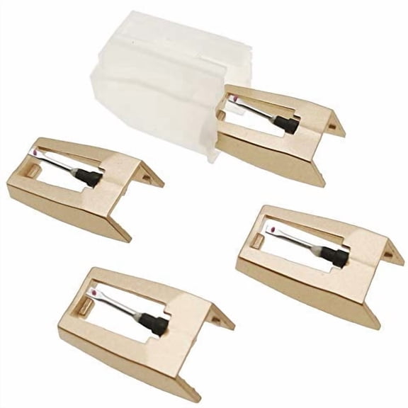 Vinyl Record Player Needles -Upgraded Golden Record Needle Diamond Turntable Stylus Replacement for Crosley Jensen Ion Victrola Phonograph (Pack of 4)