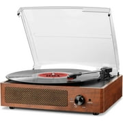 Vinyl Record Player Turntable with Built-in Bluetooth Receiver & 2 Stereo Speakers, 3 Speed 3 Size Portable Retro Record Player for Entertainment and Home DecorationOrange
