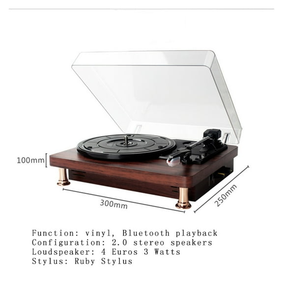 Vinyl Record Player Turntable Playback Gramophone Retro Record Player 33/45/78 Speed Bluetooth Playback ,Easy to Install