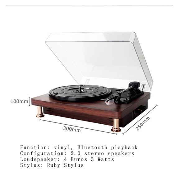 Vinyl Record Player Turntable Playback Gramophone Retro Record Player 33/45/78 Speed Bluetooth Playback ,High Volume Speakers