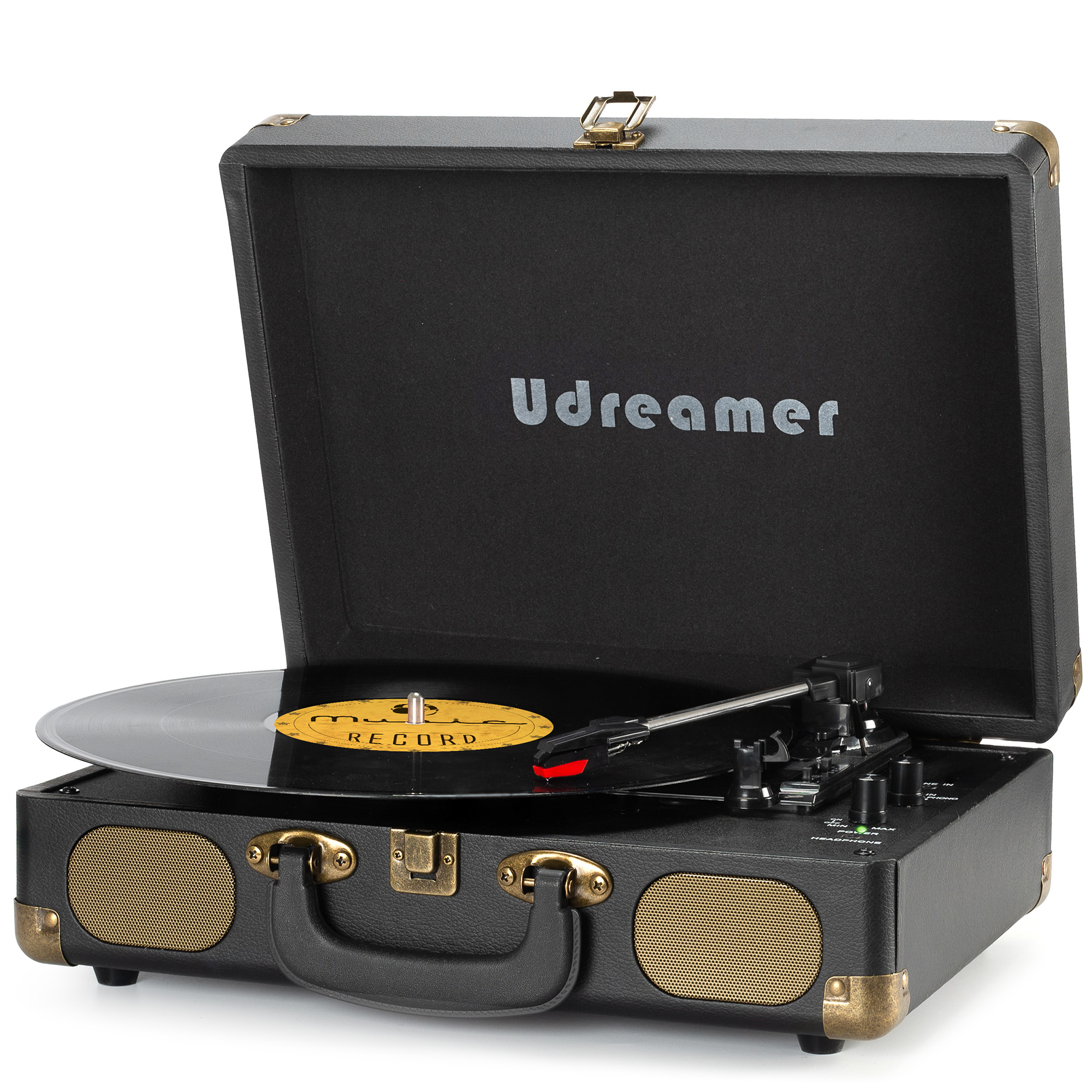 LP&No.1 Bluetooth Vinyl Record Player with External Speakers, 3Speed
