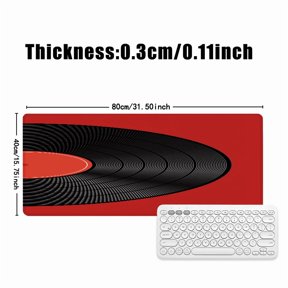 Vinyl Record Print Mouse Pad 31.5 x 11.82 Inches Rubber Desk Accessory for Office and Home Use