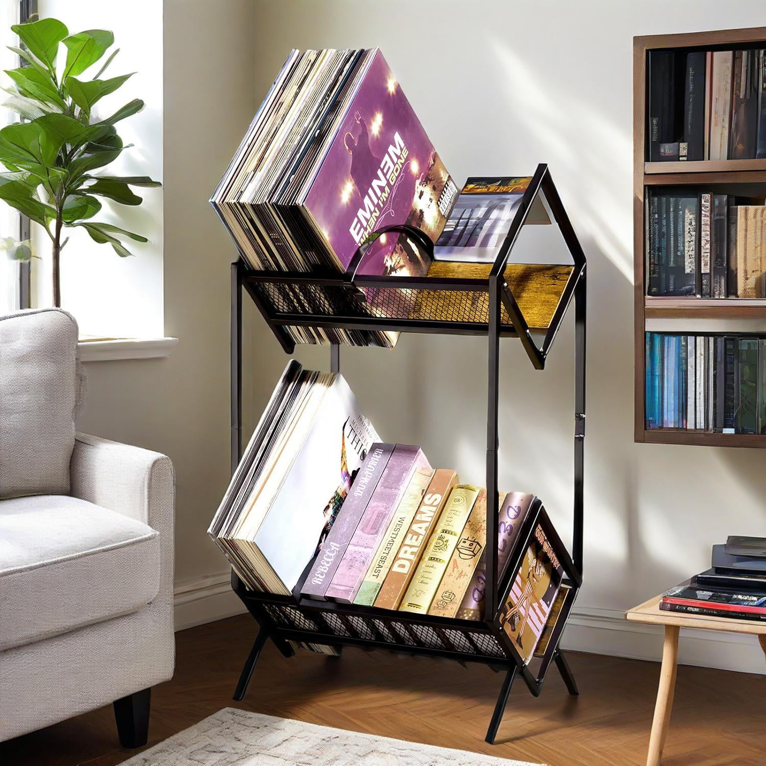 Vinyl Record Shelf - Heavy-Duty Carbon Steel Storage Rack with Upgraded ...