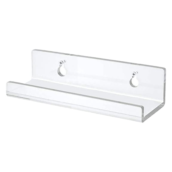 Vinyl Record Shelf Wall Mount, 4 inch Clear Acrylic Album Record Holder Display, Floating Shelves for Wall, Magazine Shelf, Kids Bookshelf, Suitable for Bedroom, Living Room, etc