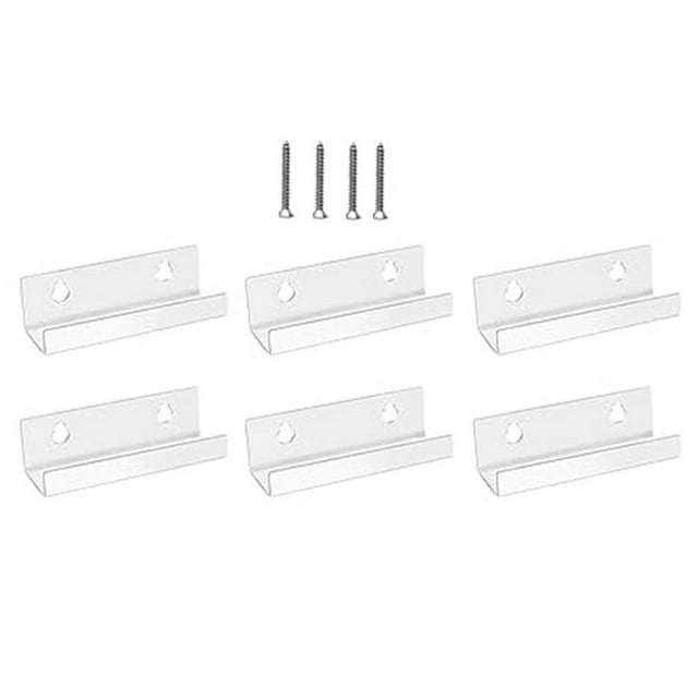 Vinyl Record Shelf Wall Mount 6 Pack, 4 INCH Clear Acrylic Album Record