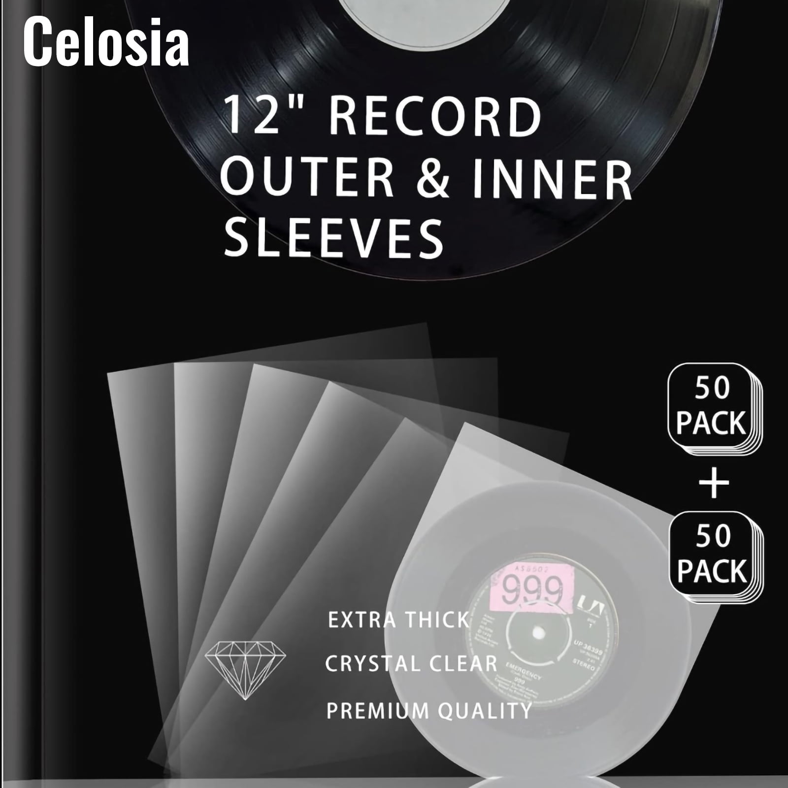 Vinyl Record Sleeves Bundle By Celosia 50x Record Outer Sleeves Plus