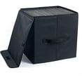 thumbnail image 1 of Vinyl Record Storage Box for 12-inch Records Crate Holds up to 90 records,Pack of 1-13.7x 12.9x 12.9 Inch LP record storage - Black, 1 of 6