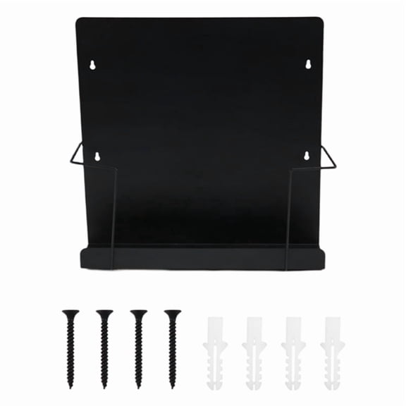 Vinyl Record Storage CD Display Holder Metal Vinyl Record Holder Matte Vinyl Wall Mount Decorative Vinyl Record Shelf,1 * Vinyl Record Storage,Black