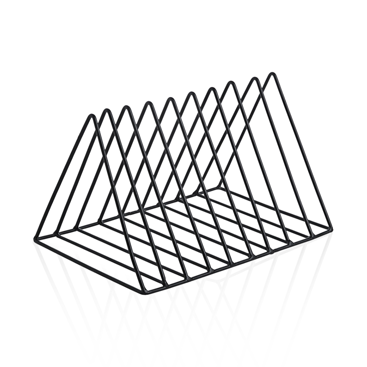 Visland Magazine Holder,5 Slot Metal Vinyl Record Stand Holder Triangle