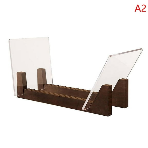 Vinyl Record Storage Holder Large Capacity Display Stand With Clear Acrylic Ends Modern Solid Wooden LP Album Deskop Rack