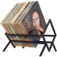 thumbnail image 1 of Vinyl Record Storage Holder - Metal Record Stand 80-100 LP Storage Vinyl Organizer for Albums Audio Easy to Assemble Black, 1 of 9