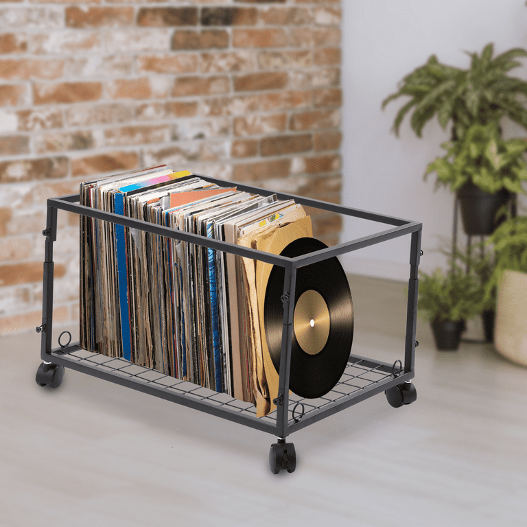 Vinyl Record Storage Holder with Wheels Record Holder Record Holder Storage  Vinyl Record Storage Holder w/Wheels Record Holder High Temperature Baking