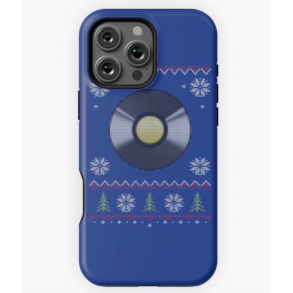 Vinyl Record Ugly Christmas Sweater Phone Case for iPhone 16 15 14 13 12 11 Pro Max