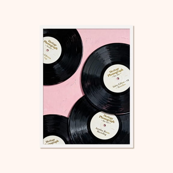 Vinyl Record Wall Art, Music Room Decor, Stretched Canvas Size 8x12