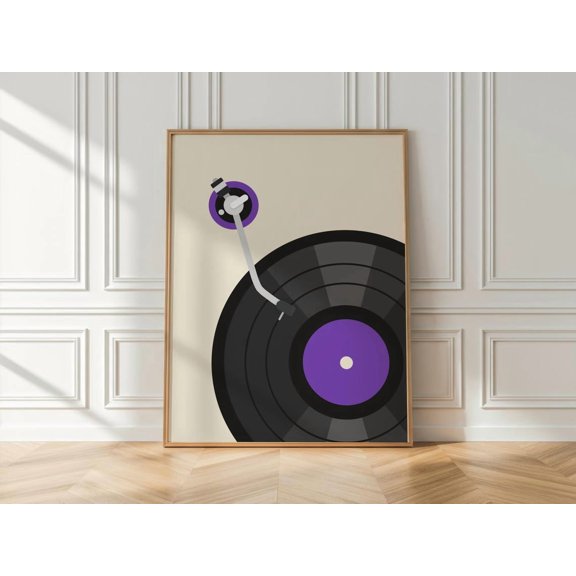 Vinyl Record Wall Art Print Minimalist Music Decor Unframed Paper Print