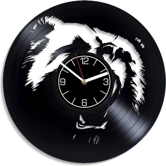 Vinyl Record Wall Clock Bear's Head Style Silent Gift for Friend Home Decoration Accessorie Living Room Decor 12 Inch