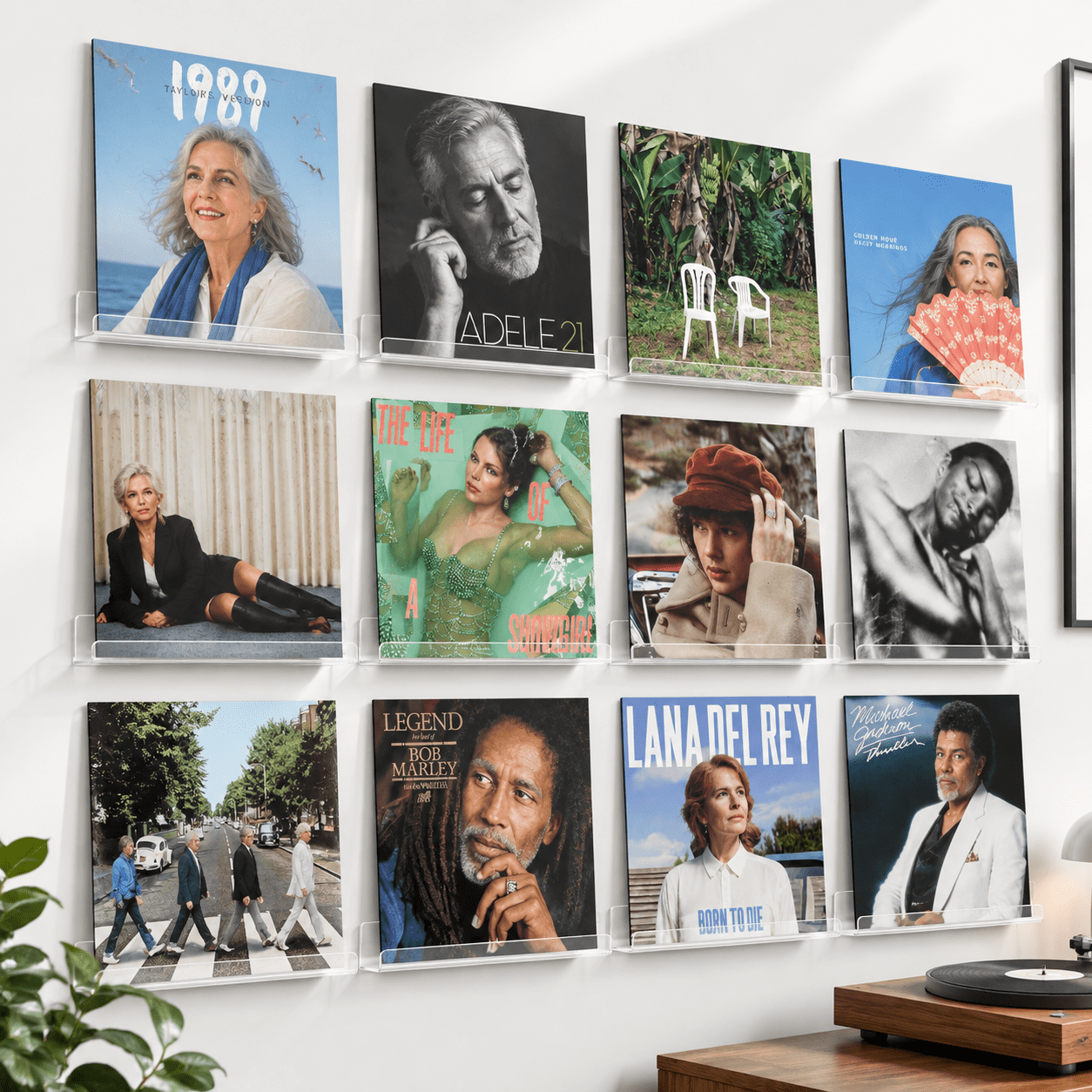 Vinyl Record Wall Mount Shelves 12 Inch Holder 12 Pack - Walmart.com