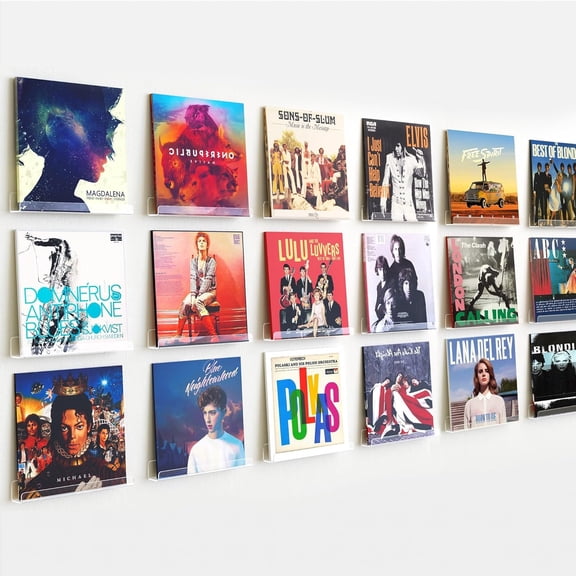 Vinyl Record Wall Mount Shelves, Vinyl Holder for Album Record Storage & Display, Clear Acrylic Floating Shelves for Wall Decor, Bookshelf, Magazine Rack, Picture Ledge