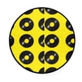thumbnail image 1 of Vinyl Records Pattern on Yellow Memory Foam Bath Mat 36" Absorbent Rug with Non Slip Base and 4 Bonus Pads, 1 of 6