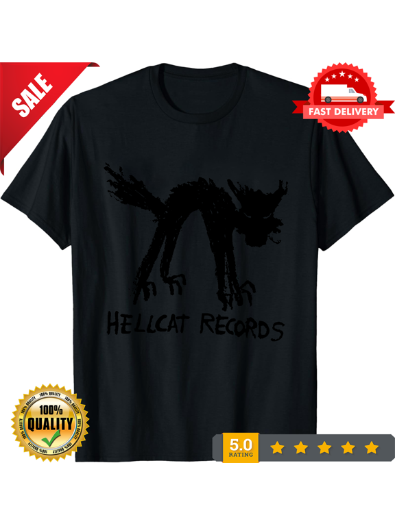 Vinyl Records T Shirt Seattle Record Store Music Cat Hellcat Cool Tee M38, NEW INSTOCK-TH85350