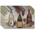thumbnail image 1 of Vinyl Rectangular Placemats Set of 4 - Non Slip Place Mats Ideal for Indoor and Outdoor Dining Table - Washable and Heat Resistant Table Mat for Kitchen Tables (Wine Trio), 1 of 1