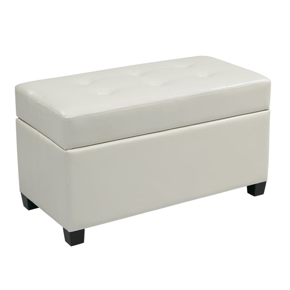 Vinyl Rectangular Storage Ottoman, Multiple Colors