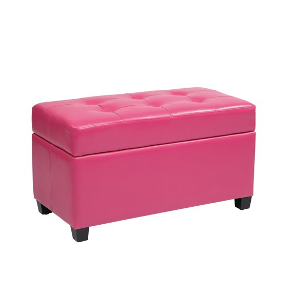 Vinyl Rectangular Storage Ottoman, Multiple Colors