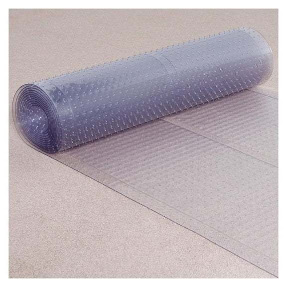 Vinyl Ribbed Carpet Runner, Clear