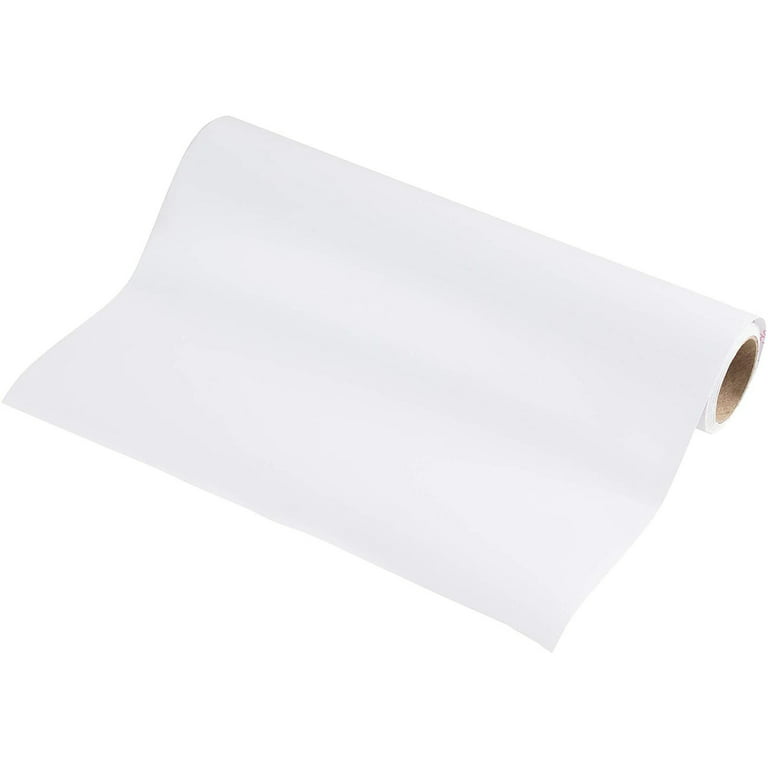 Landteek Fine white iron on vinyl roll - 12ich x 55feet white heat transfer  vinyl roll, white htv vinyl for t-shirt clothing and other