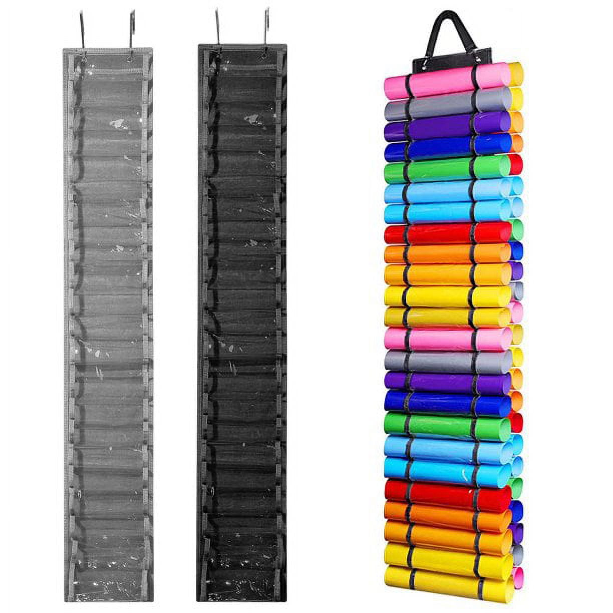 48 Compartments Vinyl Roll Storage Organizer For Wall Mount Hanging Closet  Over the Door Room Organizers