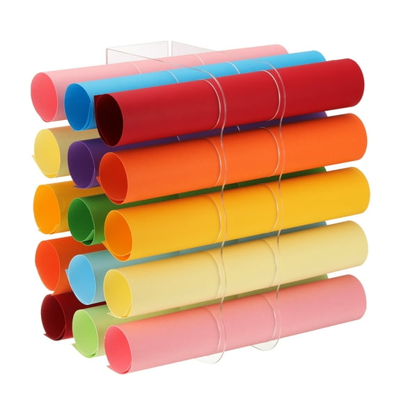 Vinyl Roll Storage Rack, 1 Set Multiple Holes Display Stand for Up to 15-Holes, Clear