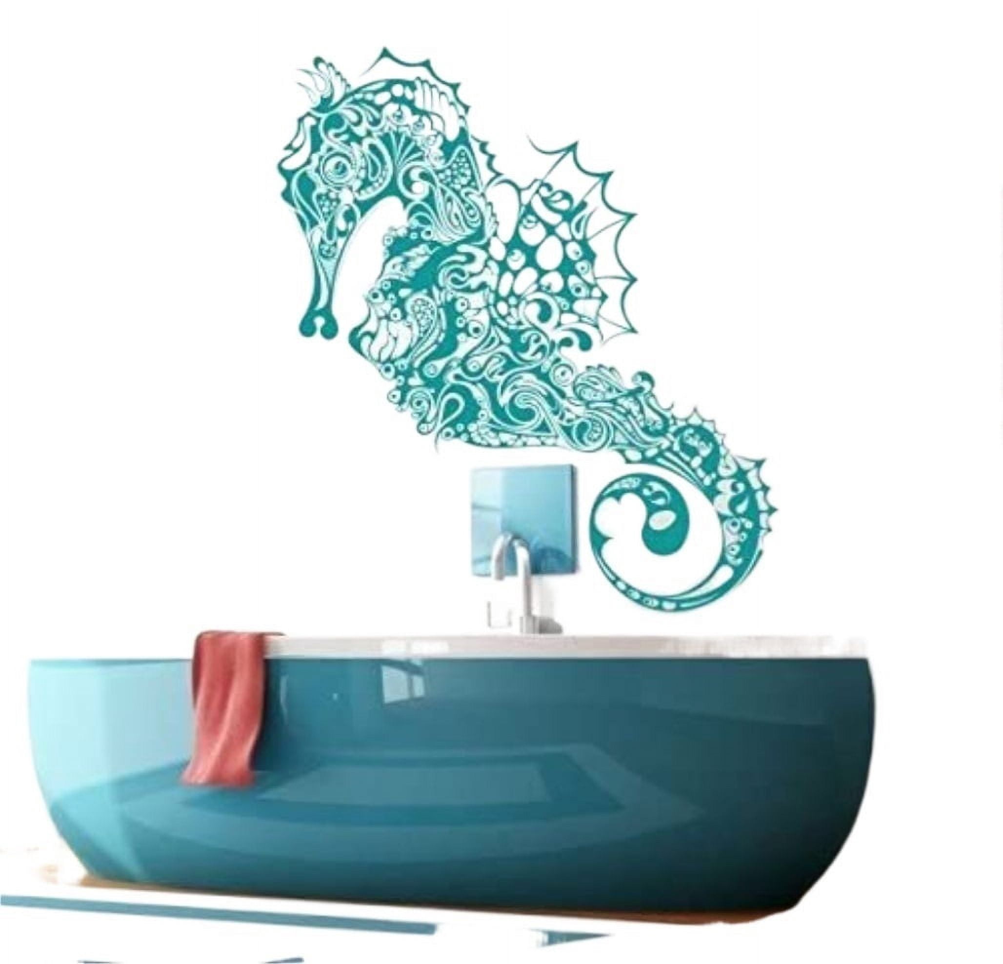Vinyl Sea Horse Wall Decal Marine Fish Wall Sticker Sea Animal Wall ...
