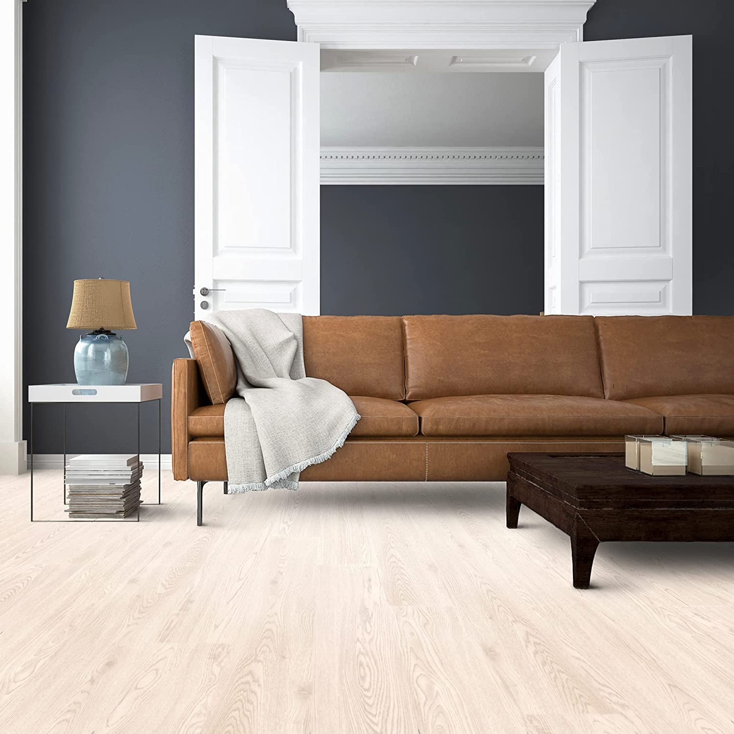 White Oak Vinyl Peel and Stick Wood Planks, 60-Pack