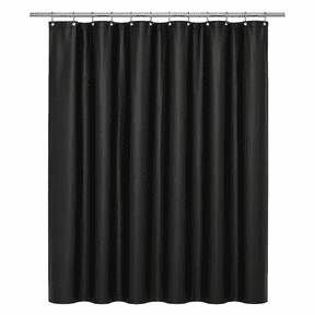 Dependable Industries Magnetic Vinyl Shower Curtain Liner, 70" x 72", with Weighted Magnets in Black