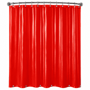 Vinyl Shower Curtain Liner with Weighted Magnets and Metal Grommets in Red